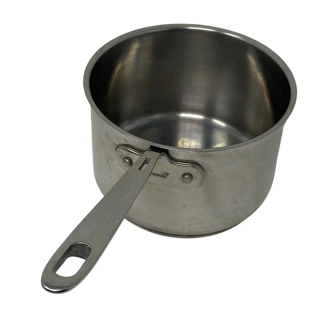 Emeril 3 Qt Stainless Steel Saucepan Silver Copper Core Base Pot - No Lid!